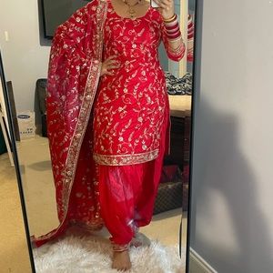 Heavy red bridal salwar suit